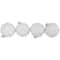 Glittered Christmas Glass Ball Ornaments - 3.75" (95mm) - White - 4ct